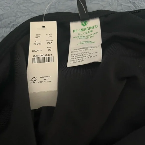 J. Crew women’s black one piece swimsuit size 20 NWT - Picture 4 of 4